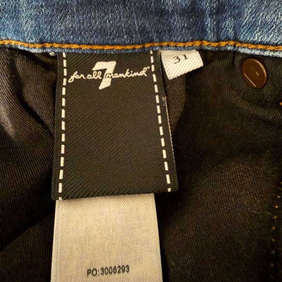 7 For All Mankind Slimmy Luxe Sport Dark Blue Denim Jeans Men's Size 31x31 - Picture 7 of 9